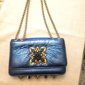 A.bellucci blue genuine leather purse.